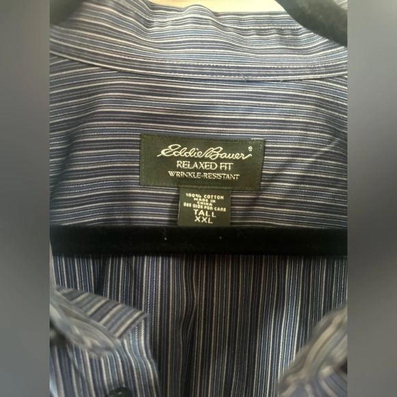 NWOT Eddie Bauer Big & Tall Relaxed Fit Wrinkle Resistant‎ Button Down Shirt XXL - Picture 4 of 5
